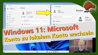 Windows 11 Microsoft Konto in lokales Konto umwandeln [upl. by Yblok305]