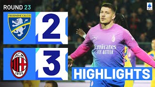 FROSINONEMILAN 23  HIGHLIGHTS  Jovic turns it around for Milan  Serie A 202324 [upl. by Olympium]