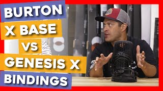 2020 Burton X Base vs Genesis X Snowboard Bindings [upl. by Elleinet]