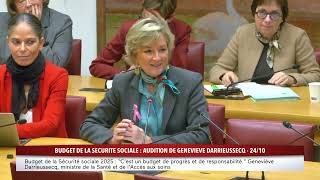 Budget de la sécurité sociale  audition de Geneviève Darrieusecq [upl. by Anelad]