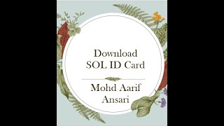 How To Download SOL ID Card and Fees Receipt  StepbyStep Full procedure  SOL Admission 2023 [upl. by Ahsinrat628]