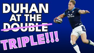 Duhan van der Merwe hattrick 6 Nations Scotland v England  Match Report [upl. by Llennor]