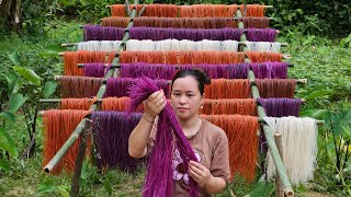 5 Days Process of Making Colorful Vermicelli from Natural Ingredients  Cooking  Lý thị Ca [upl. by Oznarol90]