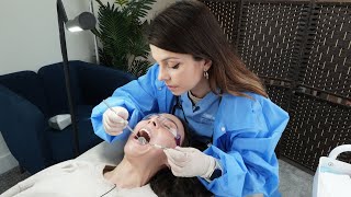 ASMR Real Person Dental Exam  TMJ Massage Teeth Brush Whitening Assessment  Unintentional Style [upl. by Ludwog]