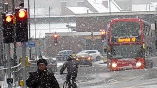 Heavy Snow in Nottingham City Centre  Frozen Britain 2013 [upl. by Noxid56]