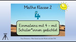 Mathe Klasse 2 Einmaleins mit der 4 Reime mit Schülerinnen gedichtet [upl. by Ybocaj]