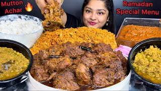 2 KILO SPICY MUTTON KA ACHAR MUTTON KEEMA SPICY MUGLAI CHICKEN HYDERABADI BIRYANI amp MAKHANA RAITA [upl. by Arbmat]