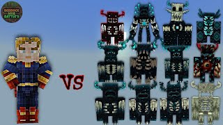 Homelander Boss vs Warden Plus  Minecraft Bedrock  Mob Battle [upl. by Gelman85]