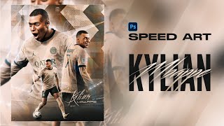 The golden boy Kylian Mbappe graphic  SpeedArt [upl. by Stovall]