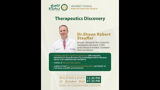 Therapeutics Discovery With Dr Shaun Robert Stauffer [upl. by Erminie]