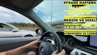 VECTRA 25 V6 4AT VS E90 320D 184HP 6ZF BÜYÜK ROLL  SONUÇ ŞAŞIRTTI [upl. by Yenahteb]