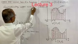 Riemann Integral Upper and Lower Sum of a Function Lecture 3 riemannintegral realanalysis [upl. by Noffets]