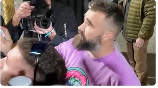 Jason Kelce confronted by angry fan who launched foulmouthed tirade after ex NFL star’ Jimmy Kimmel [upl. by Currey]