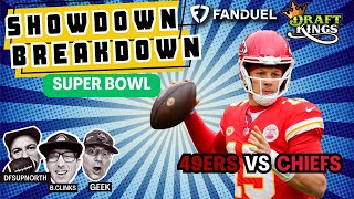 Super Bowl LVIII Showdown Breakdown  Draftkings and Fanduel Top DFS Plays [upl. by Ecam]