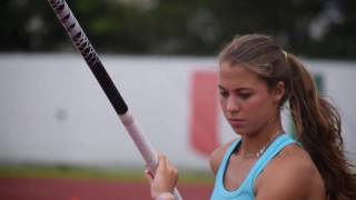 Emily Gale  UM Track and Field Pole Vaulter  SportsDesk  UMTV [upl. by Atirec]