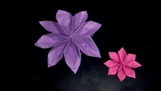 Origami Dahlie Dahlia  Tutorial HD [upl. by Onaicilef]