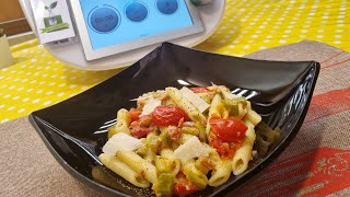 Pasta con zucchine speck e pomodorini per bimby TM6 TM5 TM31 [upl. by Fortin]