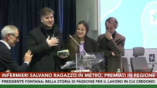 Infermieri salvano ragazzo in metro premiati in Regione [upl. by Ermina134]