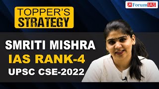 IAS Topper Smriti Mishra Forum IAS Student   AIR 4  Toppers Strategy  Forum IAS [upl. by Nedap30]