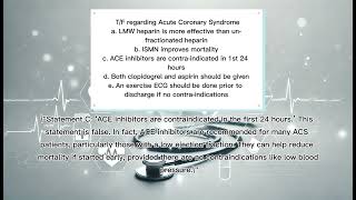 Medicine MCQ Acute coronary syndrome [upl. by Zamora]