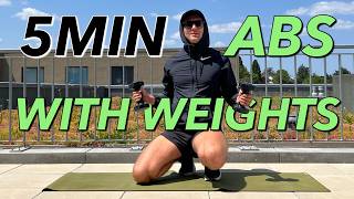 6 min weighted abs  Core workout with dumbbells [upl. by Shaya388]