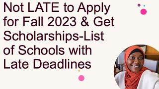 List of US Schools with Late Graduate Application Deadlines with Funding [upl. by Tran995]