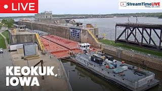 Mississippi River Lock 19  Keokuk IA USA  StreamTime LIVE [upl. by Collayer]