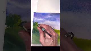 Paint Impressionistic landscape with Watercolor  Simple techniques watercolorpainting [upl. by Messing]