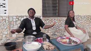 cooking Jollof Rice with Shea Butter in rural Ghana  west Africa [upl. by Acsicnarf373]