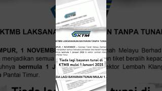 Tiada lagi bayaran tunai di KTMB mulai 1 Januari 2025 [upl. by Inigo]