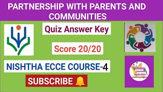 Partnership With Parents and Communities Quiz Answers dikshaquiz  nishthaquiz aashakiran [upl. by Fiona]