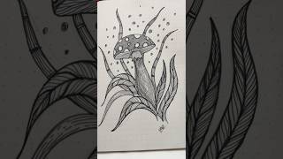 Pen Art  mushroom trending shortsvideo art diy craft artwork lineart paid craft artist [upl. by Haikezeh825]