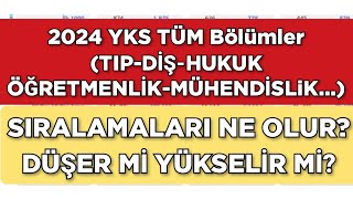 2024 YKS BÖLÜM SIRALAMALARI NE OLUR Düşer mi Yükselir mi [upl. by Barcroft]