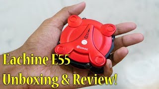 Selfie Drone for 2000Rs Eachine E55 Foldable Drone Review [upl. by Nylareg]