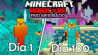 SOBREVIVÍ 100 DÍAS en el END MEJORADO en MINECRAFT HARDCORE [upl. by Hollis368]