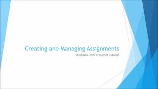 StockTrak Assignments Tutorial [upl. by Selrhc]