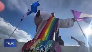 30 Tampa Bay Churches Join St Pete Pride Parade with Inflatable Jesus in Drag [upl. by Haneehs]