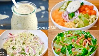 3 Ensaladas 3 Aderezos 3 Recetas riquisimas y faciles [upl. by Erle]