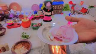 Onion rings omletteEgg Filled Onion RingsMINIATURE recipe [upl. by Eiramannod]