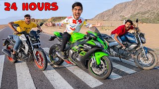 24 Hours on Super Bike Challenge Ninja ZX10R  24 घंटे बाइक से उतर नहीं सकते [upl. by Ymmas310]