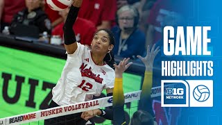 Indiana at Nebraska Highlights Big Ten Volleyball  11162024 [upl. by Yreffoeg]