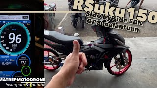 Project RSuku150  MegaSpec Try 199GPS Side By Side Dengan SBK  GPS melantun [upl. by Yeslek]