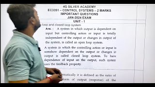 Control System Important Part A Questions with answers EC3351 Anna University Sem 3 Exam Jan 2024 [upl. by Namilus]