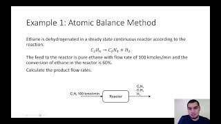 Mass balance in English  41  Mass balance on reactive systems Atomic balance method [upl. by Nesta784]