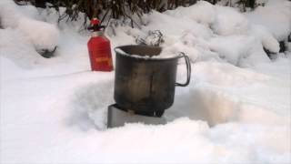 Trangia alcohol burner amp triangle in the snow Bushcraft  Survival [upl. by Socha]