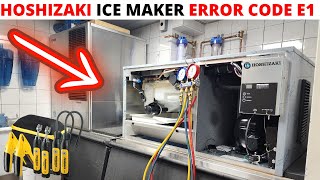 HVACR Service Call New Hoshizaki Ice Maker Not Working After Installation Hoshizaki Error Code E1 [upl. by Nnairahs]