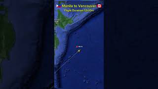 Manila to Vancouver flight routePhilippine Airlines [upl. by Eitsyrk920]