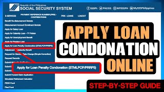 HOW TO APPLY SSS LOAN CONDONATION ONLINE  STEPBYSTEP GUIDE [upl. by Adnawt]