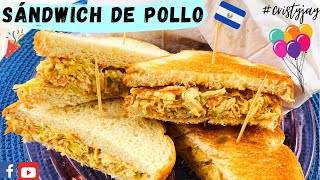 Sandwich’s de pollo salvadoreños cómo preparar sándwich de pollo para fiestas 🎉🥳🎄🎄paso a paso [upl. by Deden482]