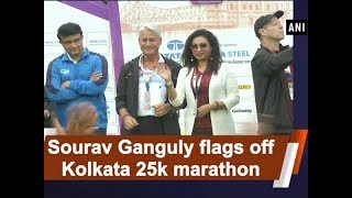 Sourav Ganguly flags off Kolkata 25k marathon  West Bengal News [upl. by Yras682]